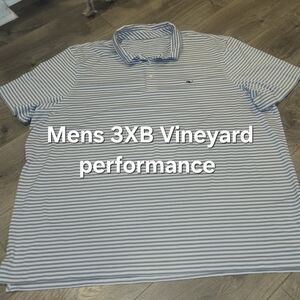 Vineyard Vines Men's Performance Striped Polo - Blue & White
